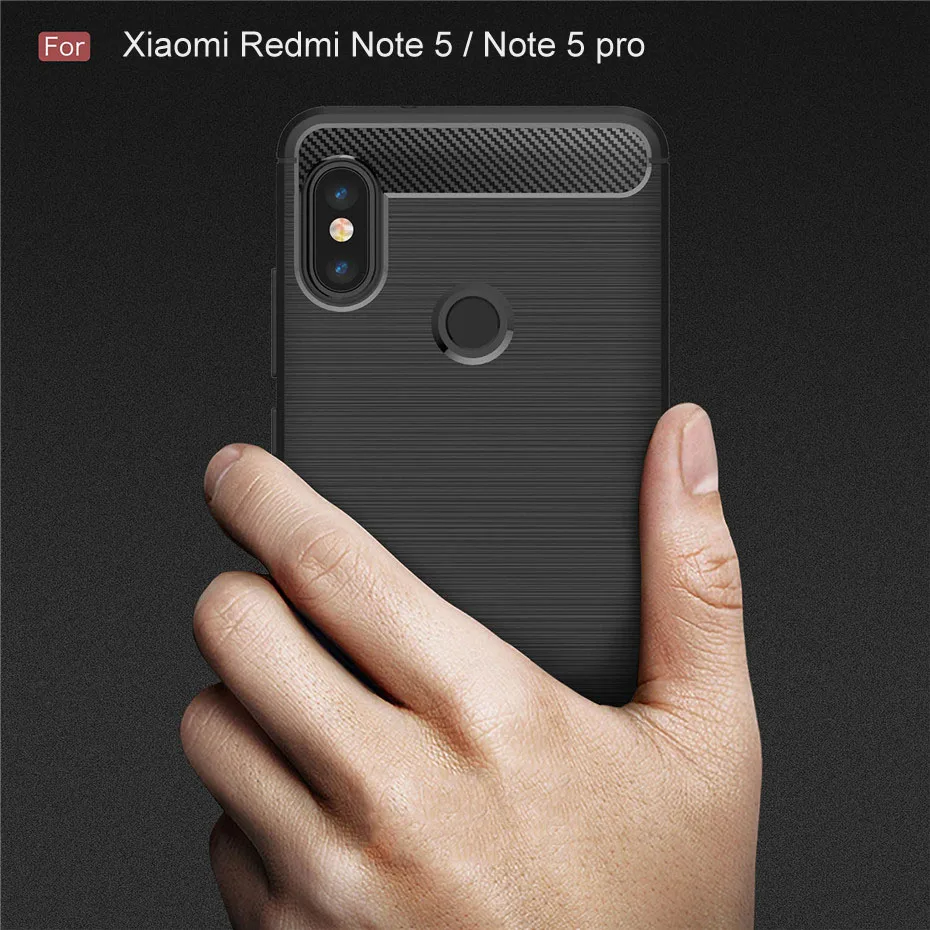 Soft Silicone Case For Xiaomi Redmi Note 5 Redmi 5 Plus Carbon Fiber ShockProof TPU Cover For Xiaomi Redmi Note 5 Pro Case