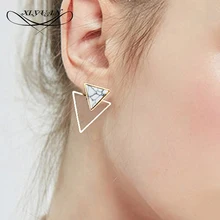 Новые модные женские панк серьги-гвоздики геометрические круглые/квадратные/треугольные декоративный мрамор из Индии Pendientes женские ювелирные изделия