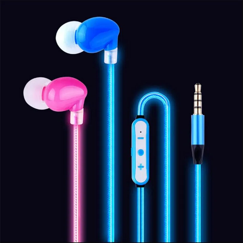 

HIFI Stereo Wired In-Ear Headset Sports Headphones Cool Fashion LED Glowing Night Running Sports Earphones