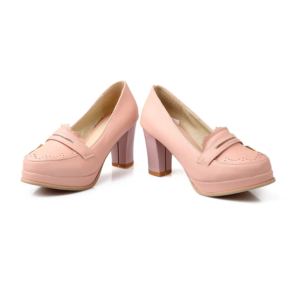 Asumer/ г. Модная пикантная женская обувь высококачественные удобные женские туфли-лодочки из мягкой кожи с круглым носком на толстом каблуке