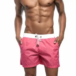 Мужские пляжные шорты для мужчин однотонные пляжные шорты masculino praia Тонкий Мужские трусы бермуды masculina praia восемь цветов