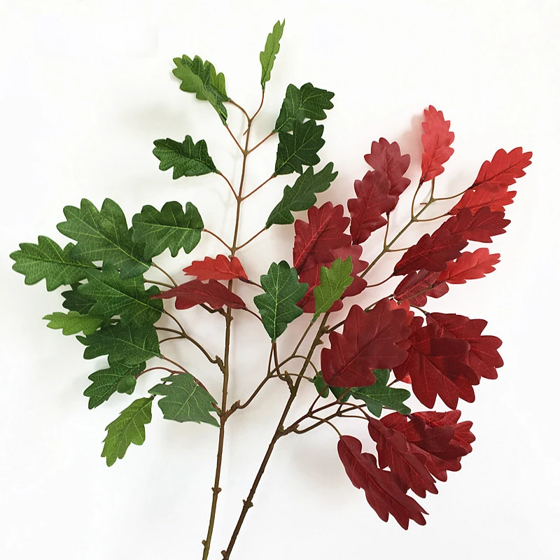

Artificial Christmas Maple Leaf Branch Silk Autumn Leaves Oak Leaf with Fruit Home Shop Party Flower Arrangement Decoration