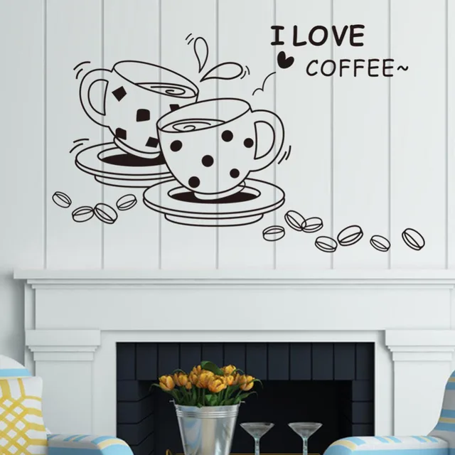 I Love Coffee Wall Sticker Ristorante Casa Cucina Decorazione ... I Love Coffee Wall Sticker Ristorante Casa Cucina Decorazione ...