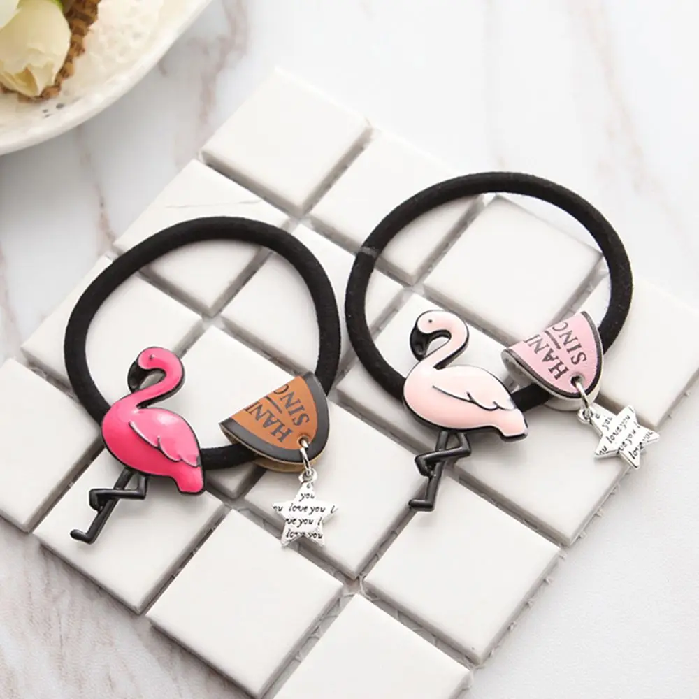 

Headdress Hair Rope Elastic Cartoon Flamingo Star Pendant Girl Accessories Newly
