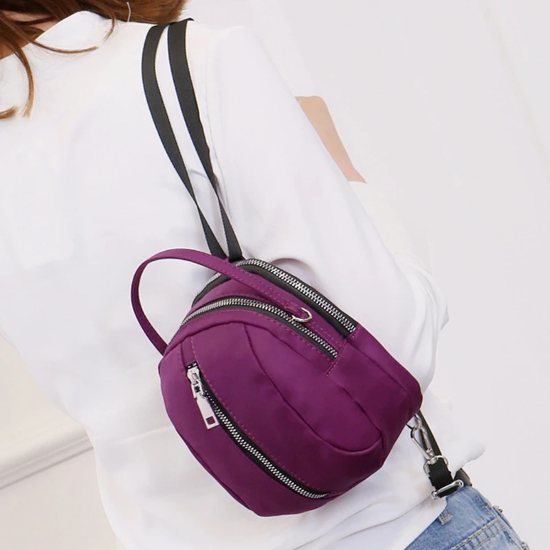 

3-Layer Zip Crossbody Bag Phone Purse Wallet Nylon Handbag for Women