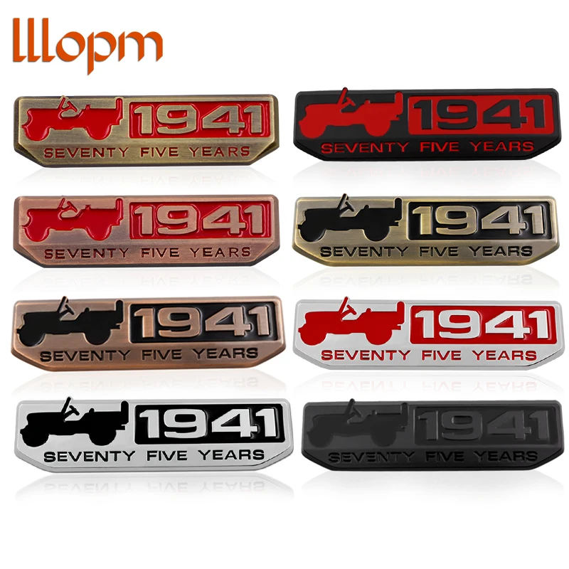 

Upscale Commemorate Salute Emblem Decor for Jeep Compass Cherokee Liberty Seventy Five Years 75th Anniversary 1941 Sticker Badge