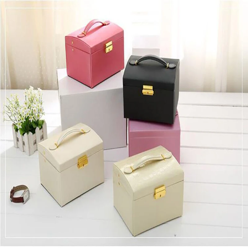 Best Value Princess-style Box Leather Cosmetic Jewel Case Upscale Organizer Birthday Gift Wedding Jewelry organizer | Дом и сад