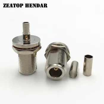 

50Pcs Brass N Female Plug for Crimp RG58 RG142 LMR195 RG400 RG223 RF Coaxial Cable Waterproof Open Window Easy Solder Connector
