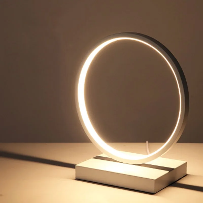 

Indoor LED Table Lights Creative Art Shape Aluminum Frame Iron Base Luminary For Bedroom Study Room Desktop Decoration Lighting