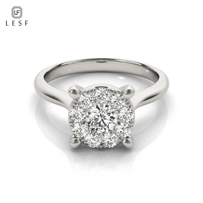 Lesf D Color Moissanite Diamond Women Engagement Jewelry 925 Sterling