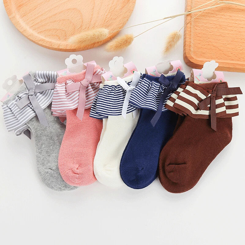 Baby Kids Toddlers Girls Socks Cotton Bownot Autumn Winter Baby Girl ...