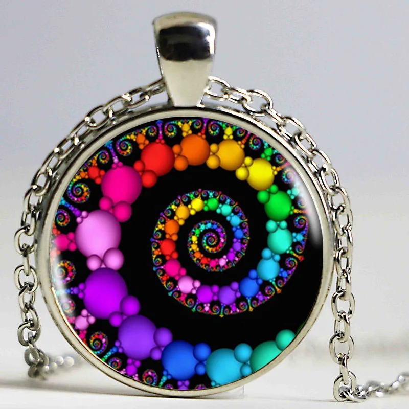 FIBONACCI Spiral Pendant fractal necklaces pendants flourish swirls