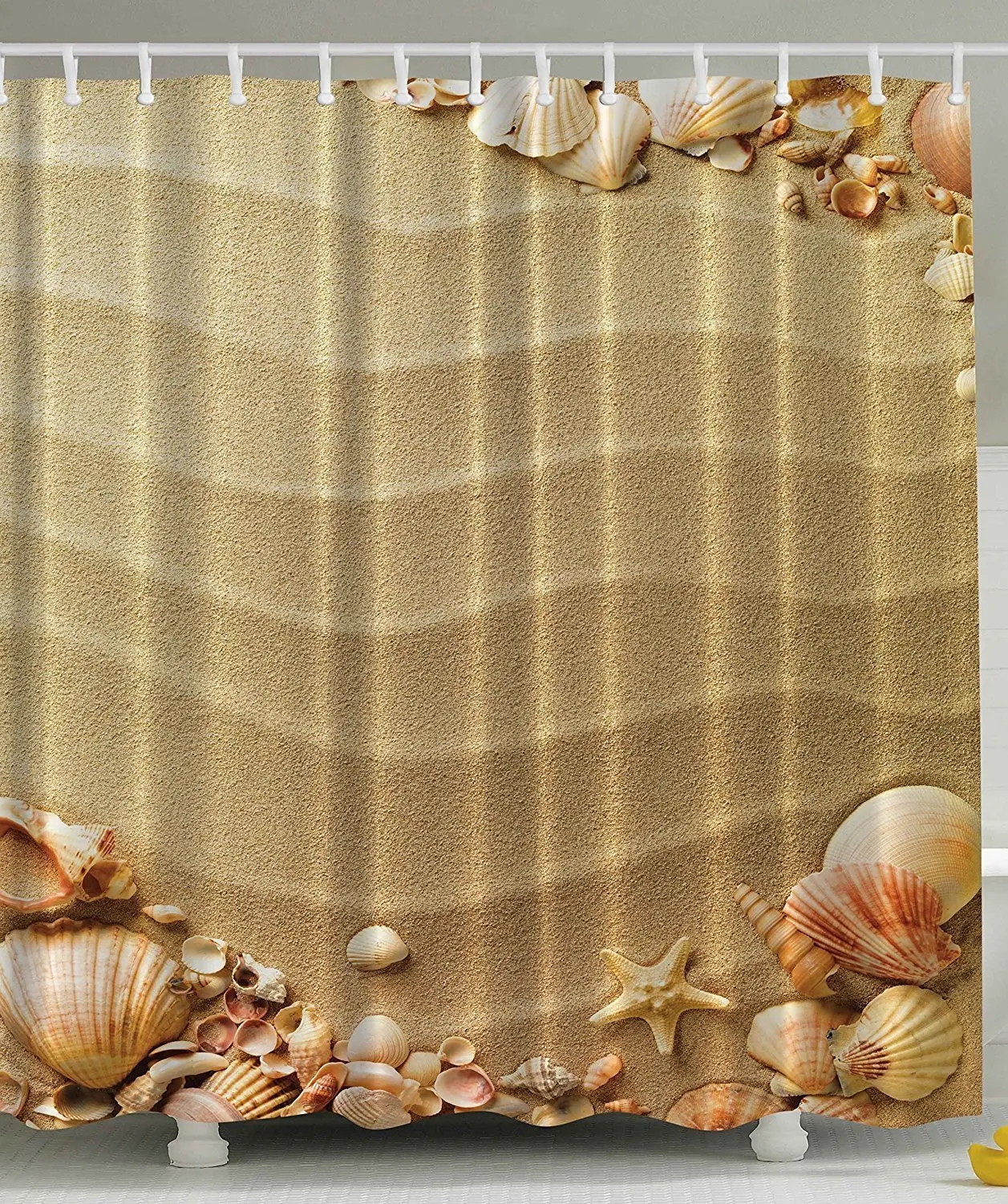 Seashells Extra Long Shower Curtain Polyester Fabric Shower Curtain
