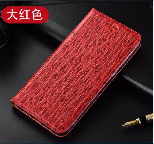 Red Высококачественная воловья кожа страуса Ретро винтажная сумка для телефона Xiaomi Black Shark 2 Pro/Black Shark 2 Магнитный флип-чехол - Цвет: Red