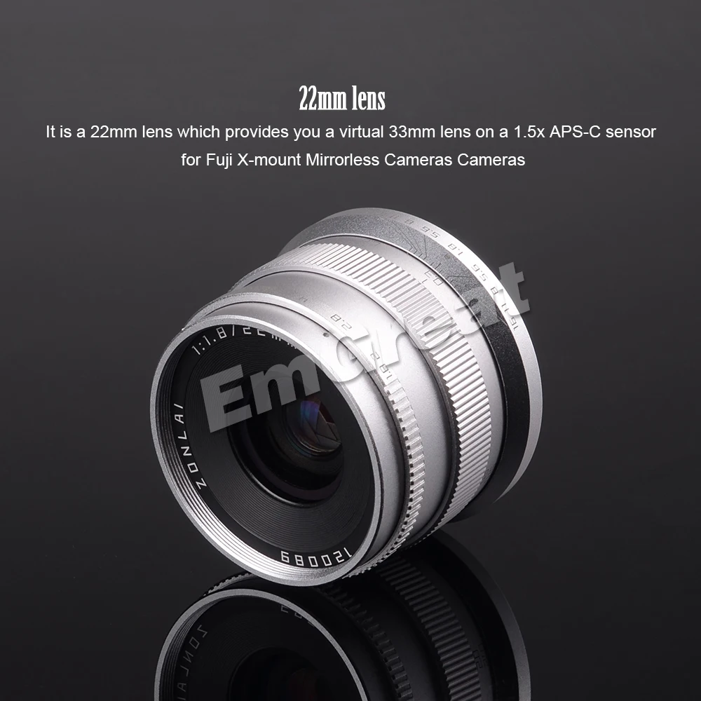 Zonlai 22 мм F1.8 ручной объектив с фиксированным фокусным расстоянием для sony E-mount DSLR камер для цифровой фотокамеры Fuji адаптер объектива для камер Micro 4/3 a6300 a6500 X-A1 X-A2 X-M1 G1 G2 G3 беззеркальных Камера