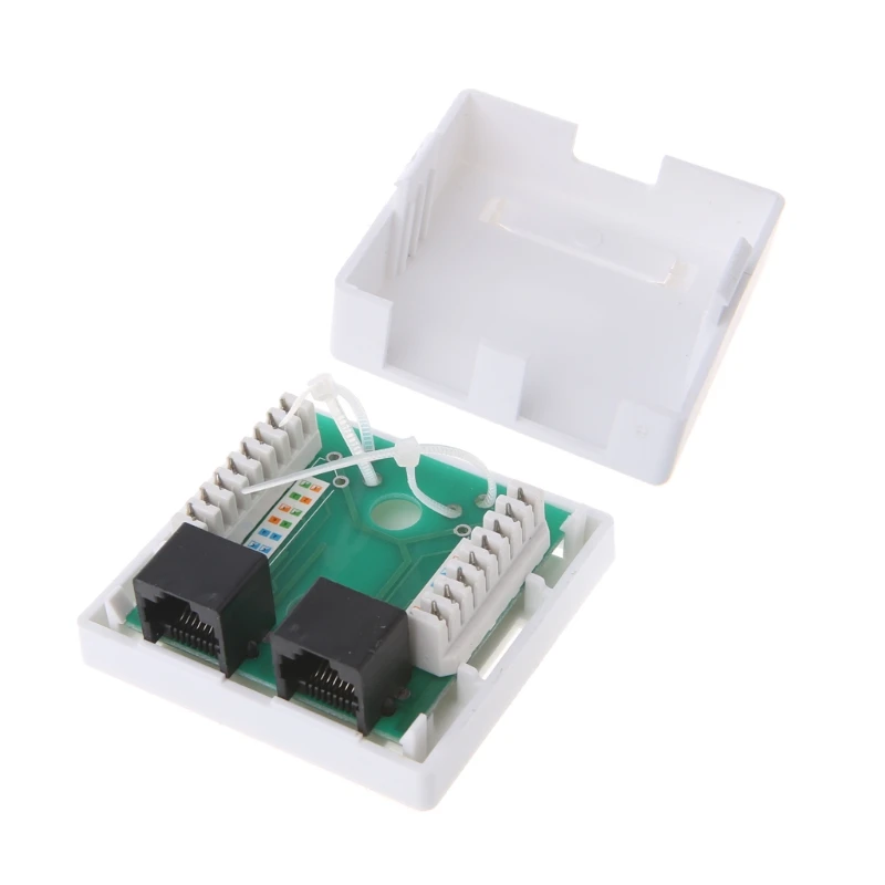 RJ45 Crimper Tool Junction Box CAT5e Network Connector 2 Port Desktop Extension Cable Box RJ45 Crimper Tool Junction Box CAT5e Network Connector 2 Port Desktop Extension Cable Box