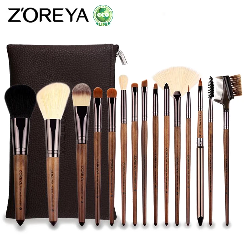 

ZOREYA 15pcs Professional Makeup Brush Set Large Foundation Powder Blush Kabuki Cosmetic Make Up Brushes Tools Kits Maquiagem