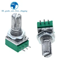 5pcs TZT B5K B10K B20K B50K B100K B500K Amplificador de Áudio Potenciômetro Selado 15 milímetros Eixo 3 pinos RK097N