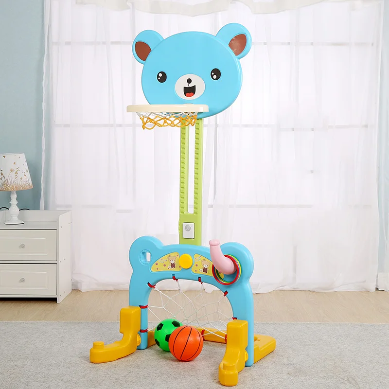 

Infant Shining Baby Sport Game Basketball Stands Football Gate Little Bear Toy Can be Adjust heights Indoor