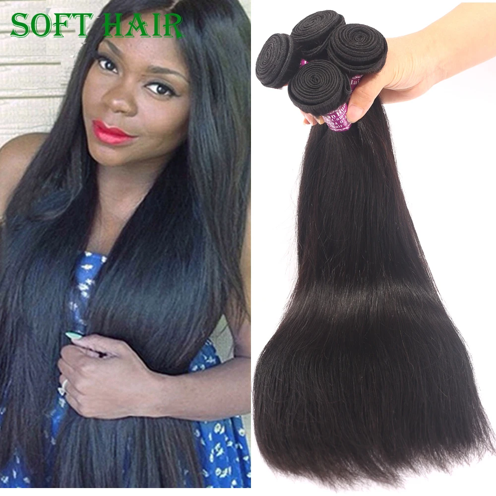 

7A Indian Virgin Hair Straight 4 Bundles Weave Beauty Soft Hair Products Unprocessed Indian Hair Straight Human Health Hair