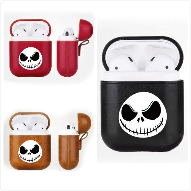 

The Nightmare Before Christmas Jack PU Leather Case for Apple Airpods Shockproof Headset Protective Cover Earphone Accessories