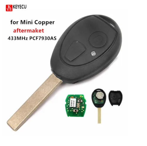 

Keyecu Replacement Remote Car Key Fob 433MHz ID73 / PCF7930AS Chip for BMW Mini Copper, for Land Rover 75 MG ZT 2002-2005
