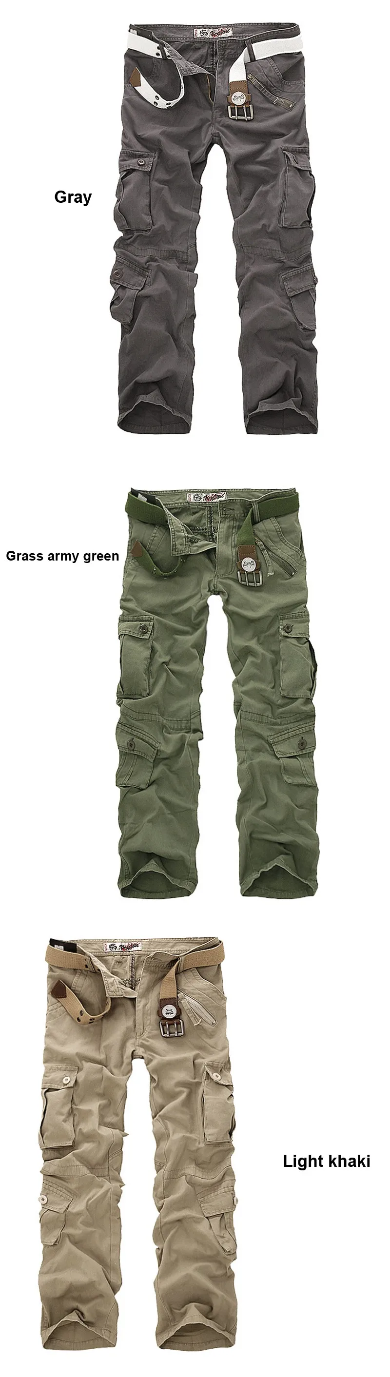 Новинка мужские брюки карго для мужчин военные прямые брюки повседневные хлопковые камуфляжные длинные штаны Плюс Размер 28-40