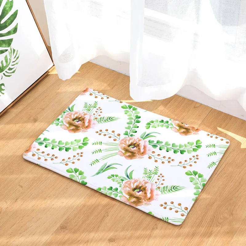 CAMMITEVER Retro Floral Carpet Bedroom Rug Decorative Stair Mats Home Decor Crafts Waterproof Door Mat CAMMITEVER Retro Floral Carpet Bedroom Rug Decorative Stair Mats Home Decor Crafts Waterproof Door Mat