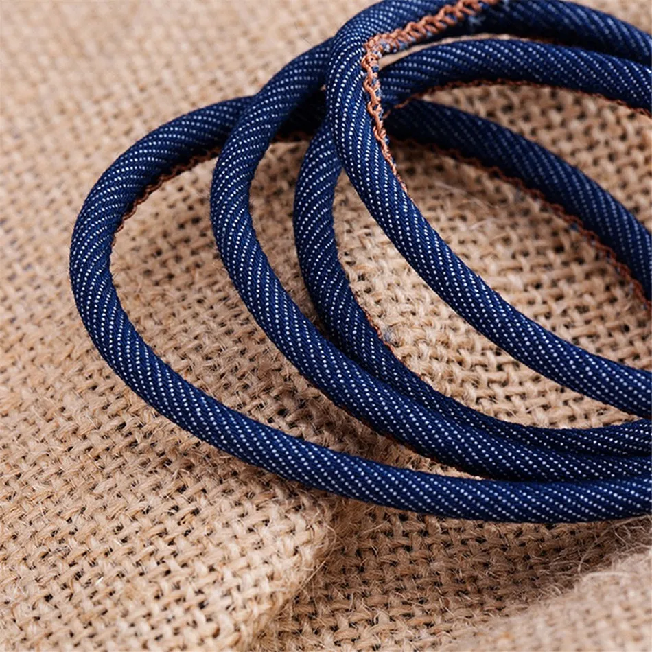 NOHON Cowboy Braided USB Charger Gold-plated Plug Fast Charge Adapter Data Cable Micro USB Cable For Iphone 5 6 7 8 Plus X 10 1m (12)