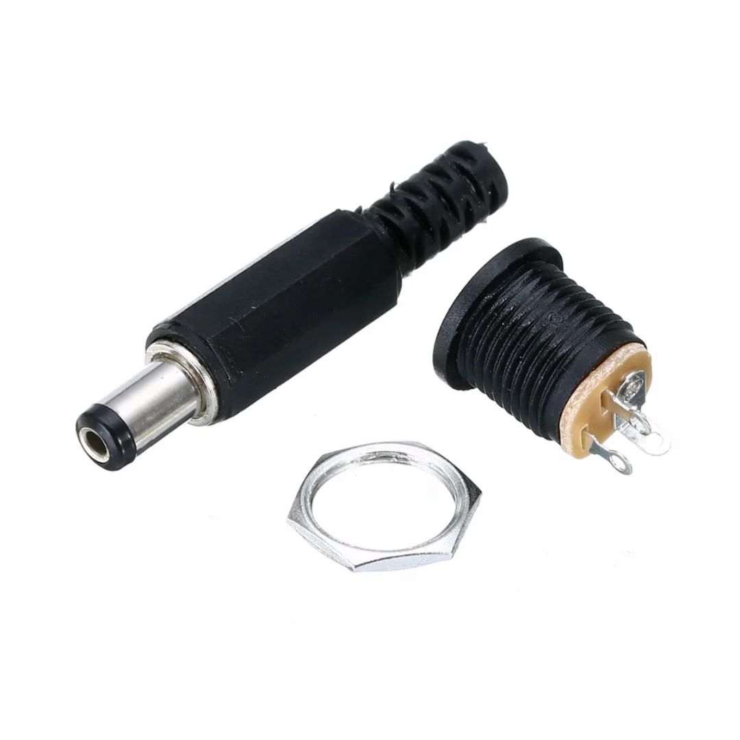 10 Pair 12V 3A Plastic Male Plug + Female Socket Panel Mount Jack Wire DC Plug Connector Adapter Electrical Connectors