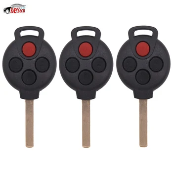 

KEYECU 3Pcs Replacement Uncut Remote Car Key Fob 433MHz 7941 Chip 3+1 Button for Benz Smart Fortwo 2005-2015 FCC ID: KR55WK45144