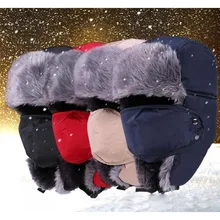 Мужские Женские Унисекс шапки для туризма Trapper ветрозащитный Теплый Авиатор зимняя Лыжная шапка с маской шапки новое поступление#4N27