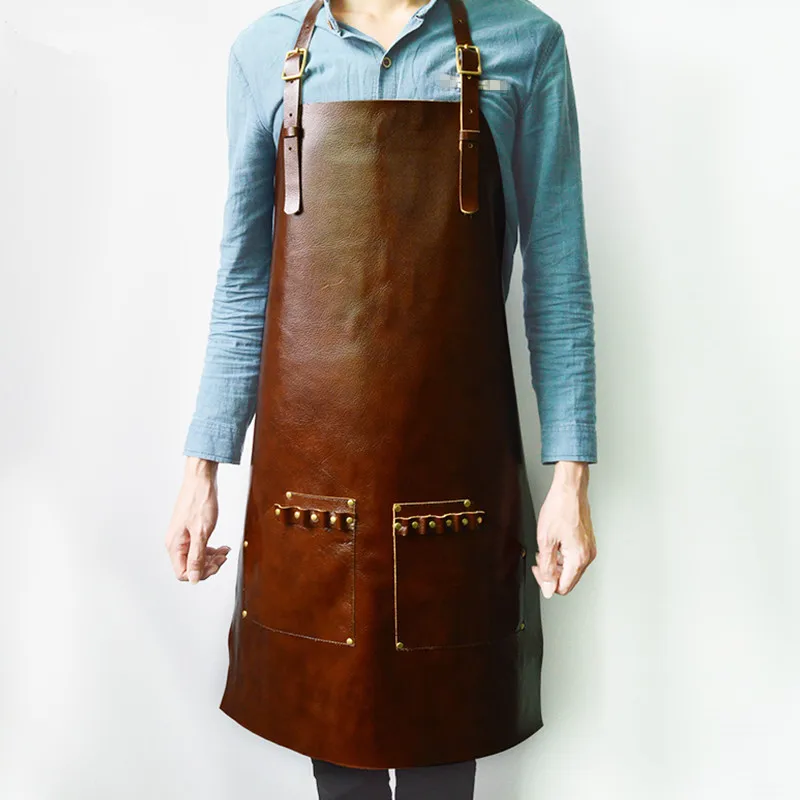 Фартук для парикмахерской искусственная кожа желтый черный коричневый|apron barista|bib