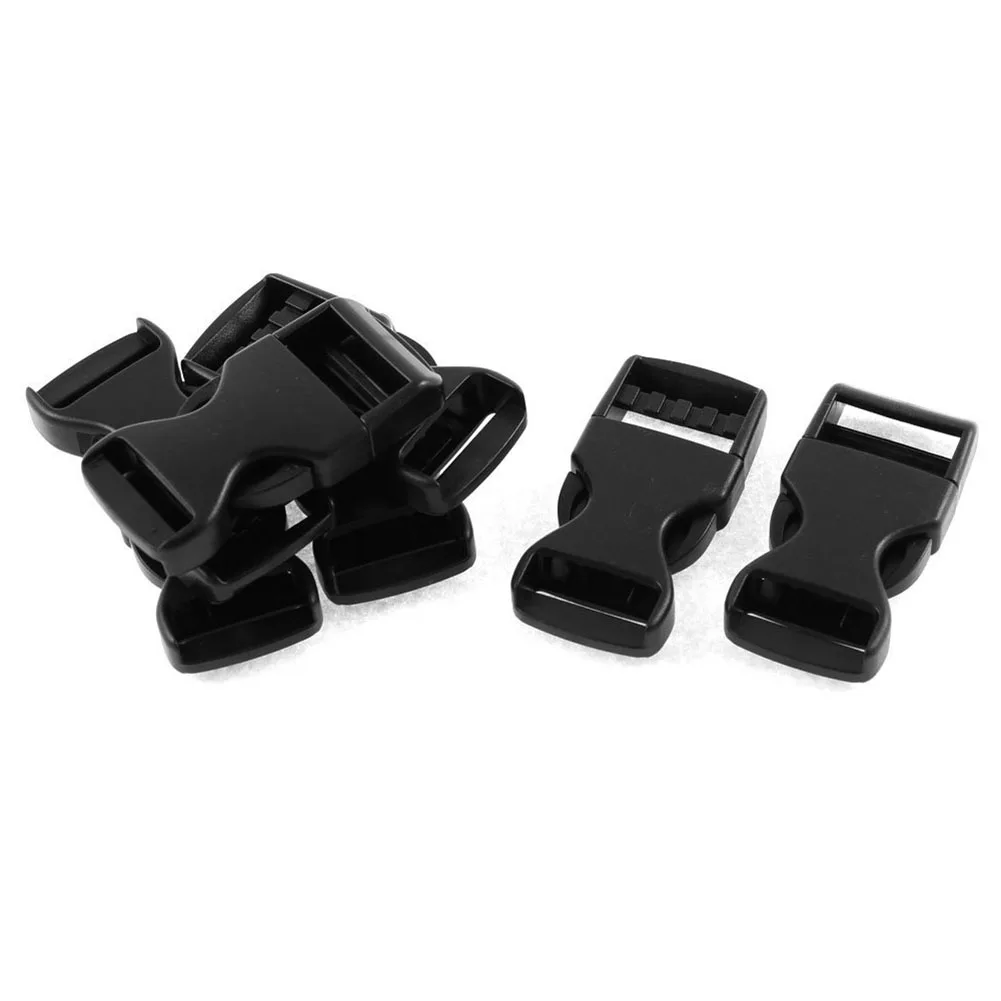

7Pcs Plastic Side Release Squeeze Buckles for 2cm Webbing Strap Black