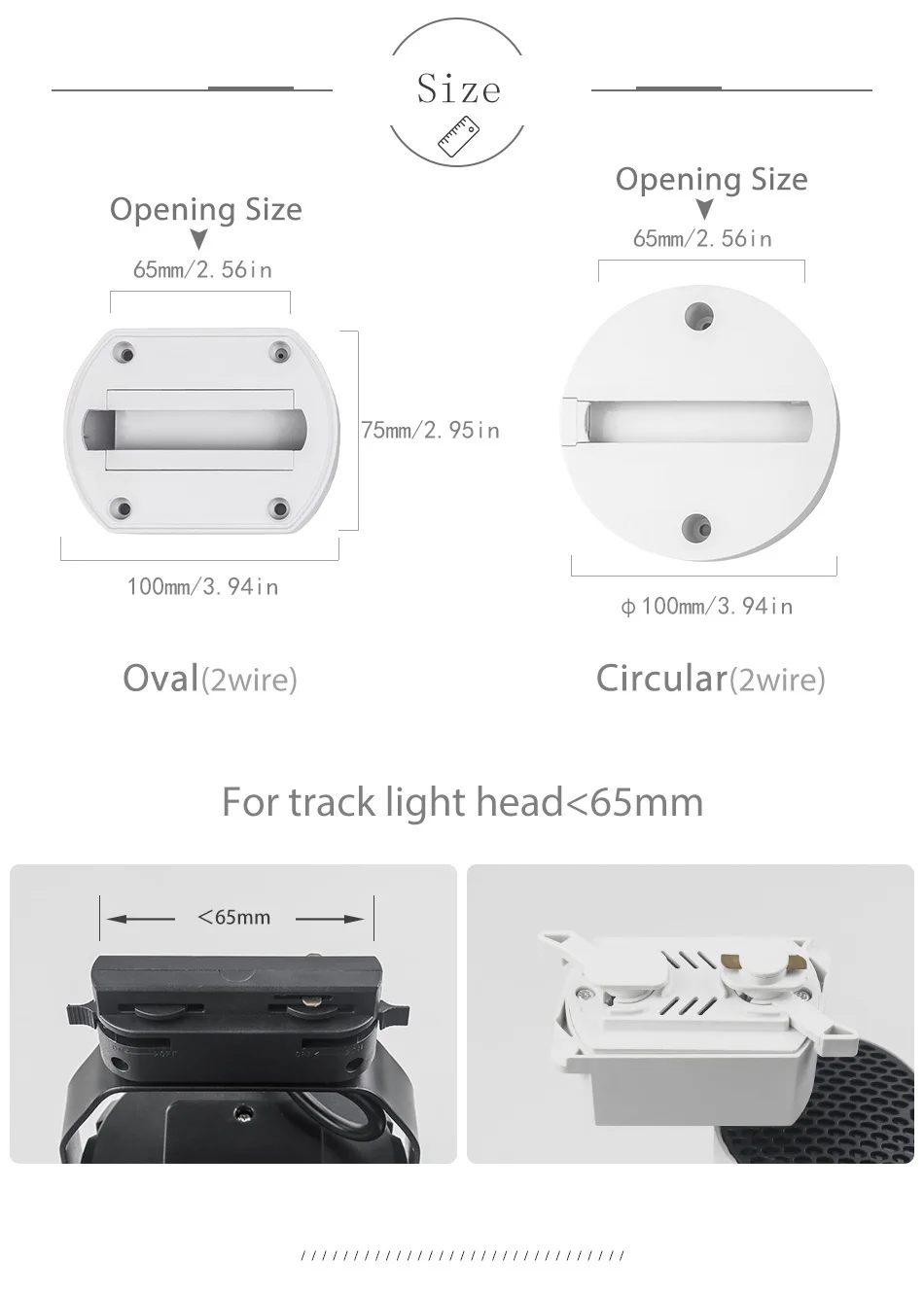 White New Type LED Track Light Ceiling Box Rail Lights Connector Accessories For LED Spotlight  2 Wire 3 Wire Home Lighting  (9)