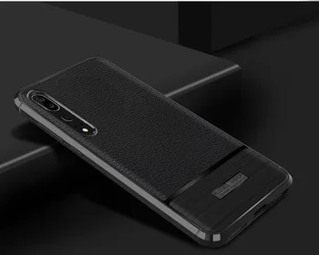 

For Huawei P20 Pro Case Luxury Soft Rubber Shockproof Cover For Huawei P20 Pro Case Lichee Skin Pattern P20 Pro Cover