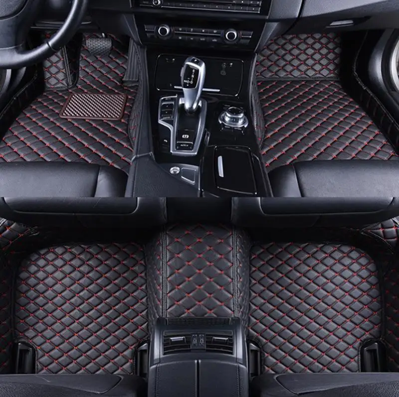 Кожаные коврики, коврики, накладки, автомобильные аксессуары для интерьера, автомобильные коврики для Kia Optima K5 JF - Название цвета: Black red
