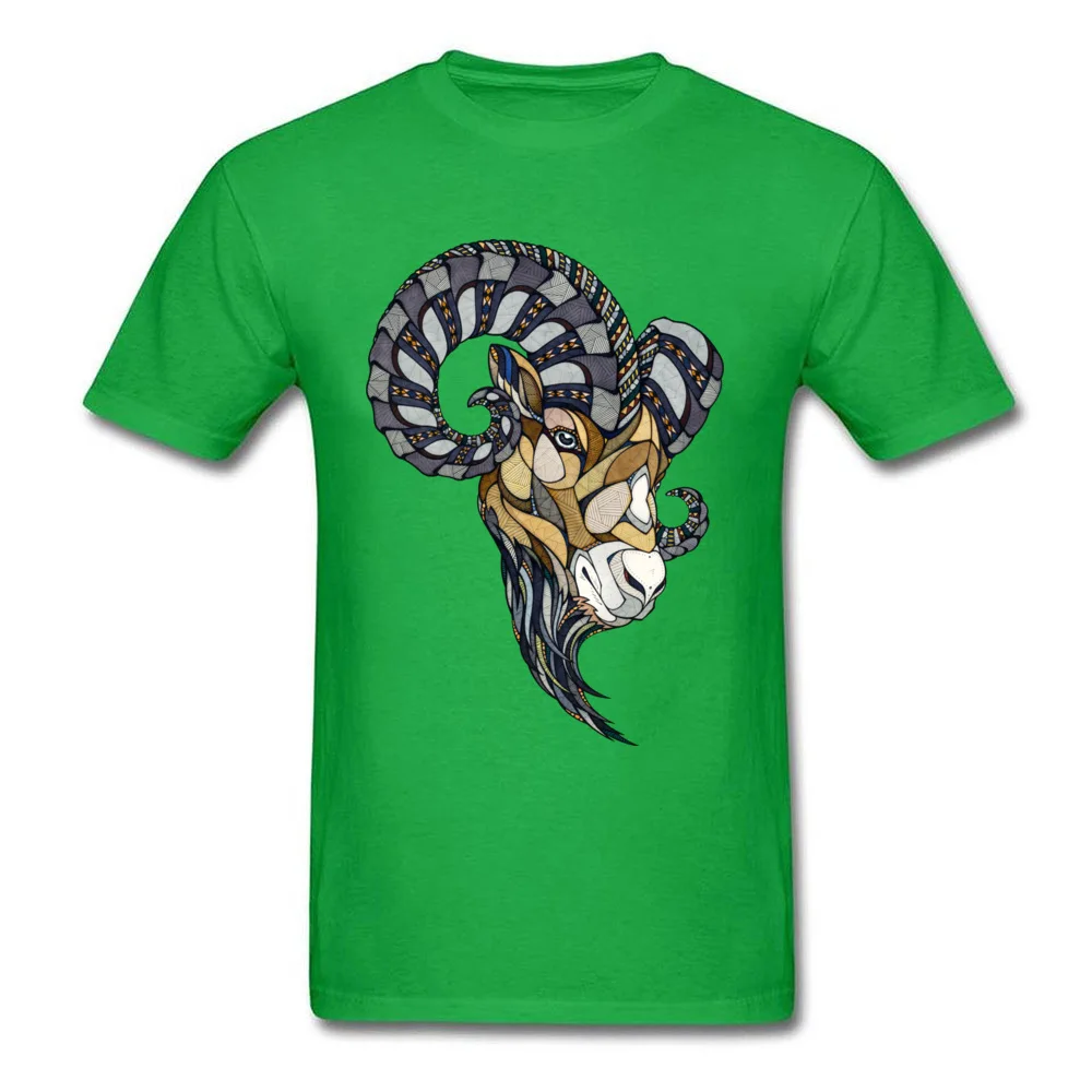 CasualDesign Short Sleeve Tops Shirts Lovers Day Funky Round Neck 100% Cotton Tee-Shirts Man Tshirts Ram Animal Poker  Ram Animal Poker green