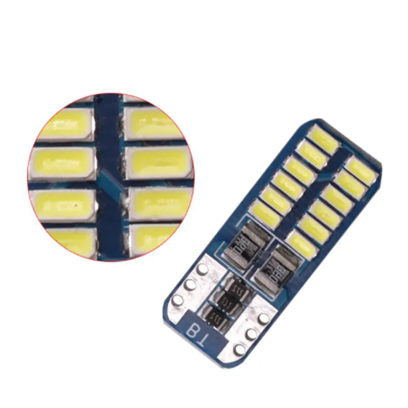 100x T10 w5w 3014 24smd светодиодный свет автомобилей CANBUS 12 V Супер яркая прозрачная лампа авто лампа Поворотная сигнальная лампа Габаритные огни