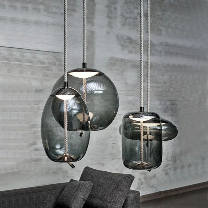

Scandinavian Modern Galss Pendant Lights Living Room Kitchen Led Hanglamp Bedside Lamp Light Home Decco Hanging Lamp E27