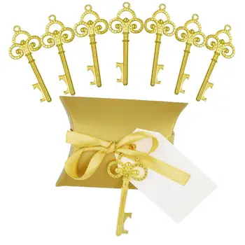 

50PCS Retro Key Bottle Opener Wedding Candy Box Opener Gold Silver Color Party Supplies Wedding Gift 2019 New Arrivals