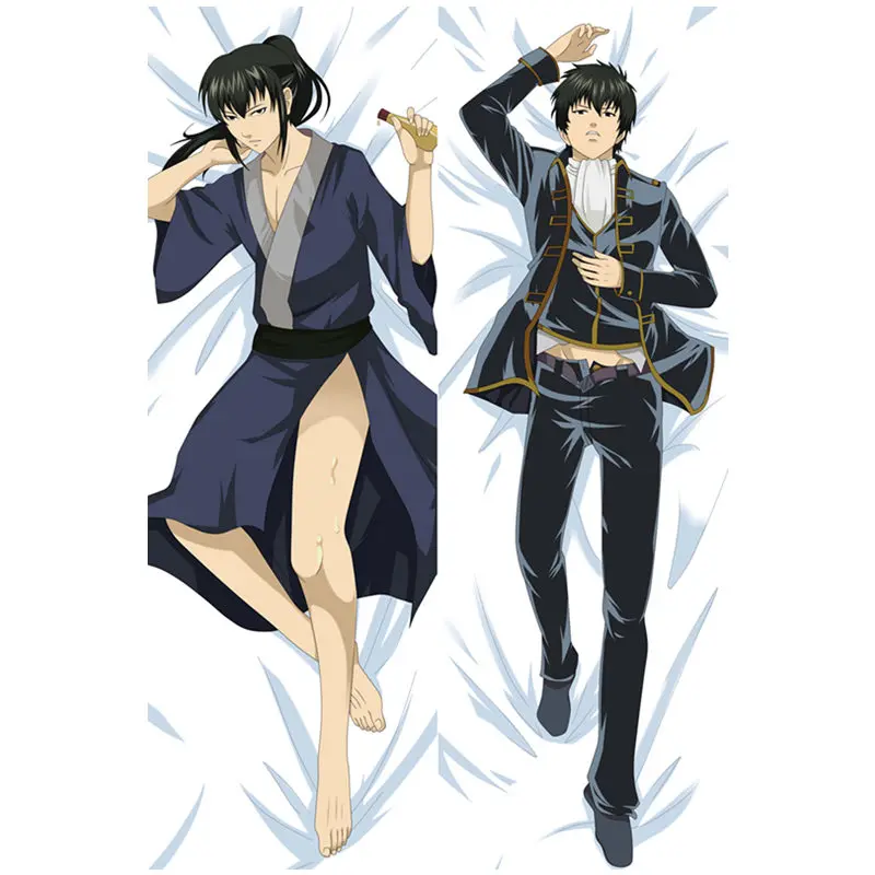 Аниме "гинтама" наволочка Sakata Gintoki Dakimakura Чехол для крутых мальчишек 3D двухсторонняя постельное белье облегающие жизнь тела подушку Чехол gt01a - Цвет: Peach skin