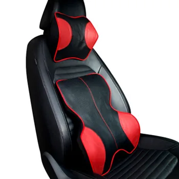 

Genuine Leather Car Headrest Neck Pillow Memory Foam Auto Neck Protection Rest Pillows Auto Seat Waist Lumbar Supports Cushion