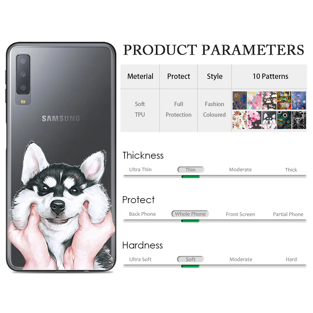 KSAM1037_2_Painted Soft Case for Samsung Galaxy A7 2018 SM-A750F 6.0 inch Silicone Phone Cases