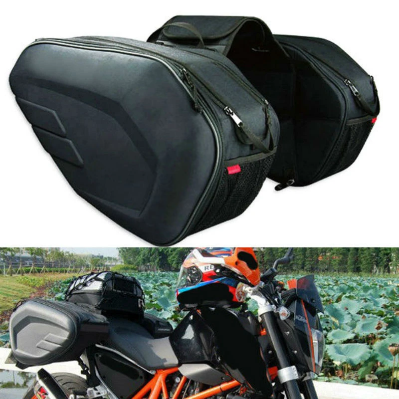 2pcs Motorcycle Saddlebags Luggage Suitcase Helmet Riding Bags Motorbike Rear Seat Bag With Waterproof Rain Cover 36l 58l Aliexpress