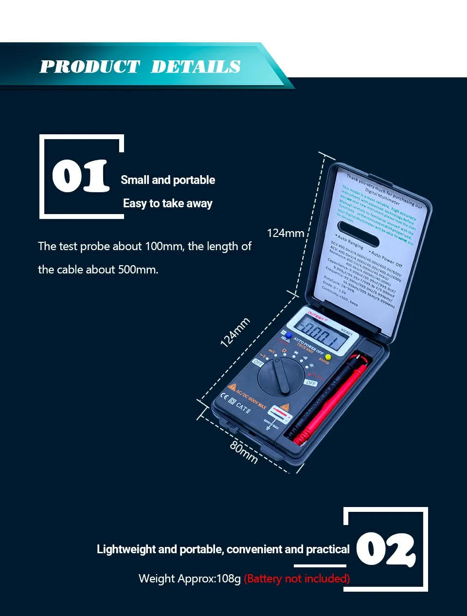 OUTEST 3 3/4 Multitester VC921 3999 DMM против ВИКТОР vc921 мини интегрированный портативный карманный цифровой мультиметр