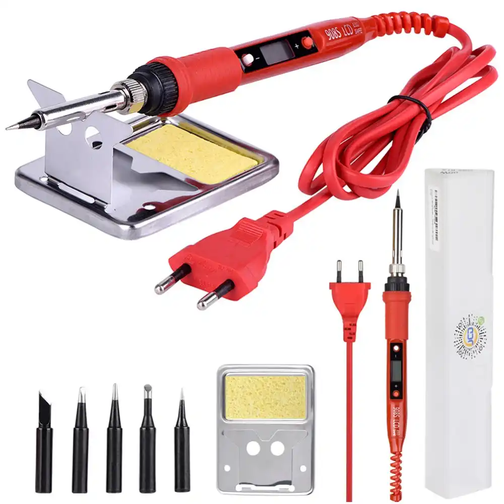 JCD Soldering iron kit adjustable temperature 220V 80W LCD solder welding tools Ceramic heater