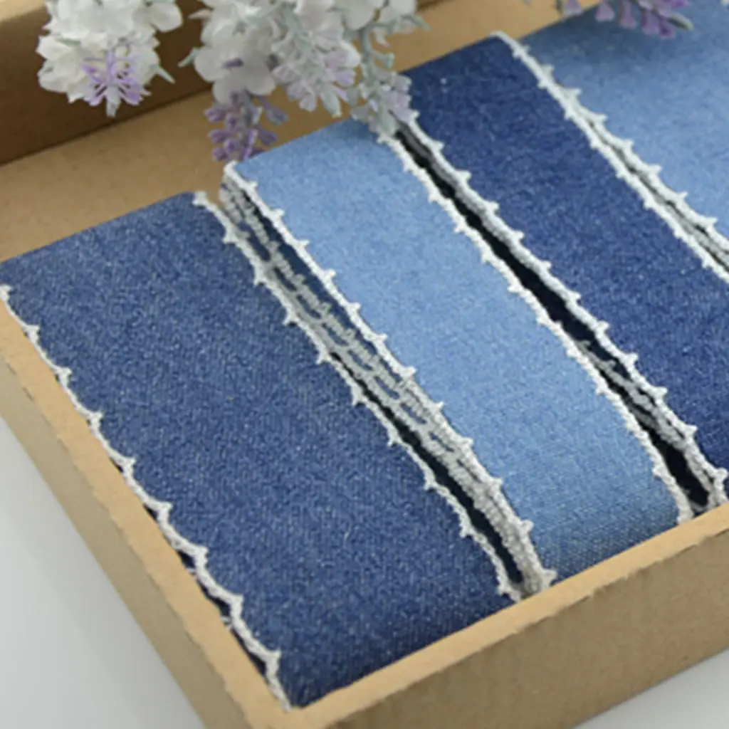 2 Yards Denim Ribbon Jean Ribbon Sewing Trim for DIY Hair Bow Decoration Crafts  