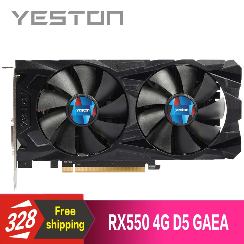 Yeston Radeon RX550 4 Гб GDDR5 PCI Express 3 0 DirectX12 Видео игровой видеокарты внешняя видеокарта для