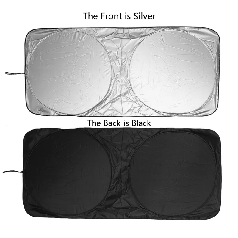 Автомобильный солнцезащитный козырек для лобового стекла, 150X70 см, переднее и заднее стекло, защита от ультрафиолета, светоотражающая Складная защитная пленка